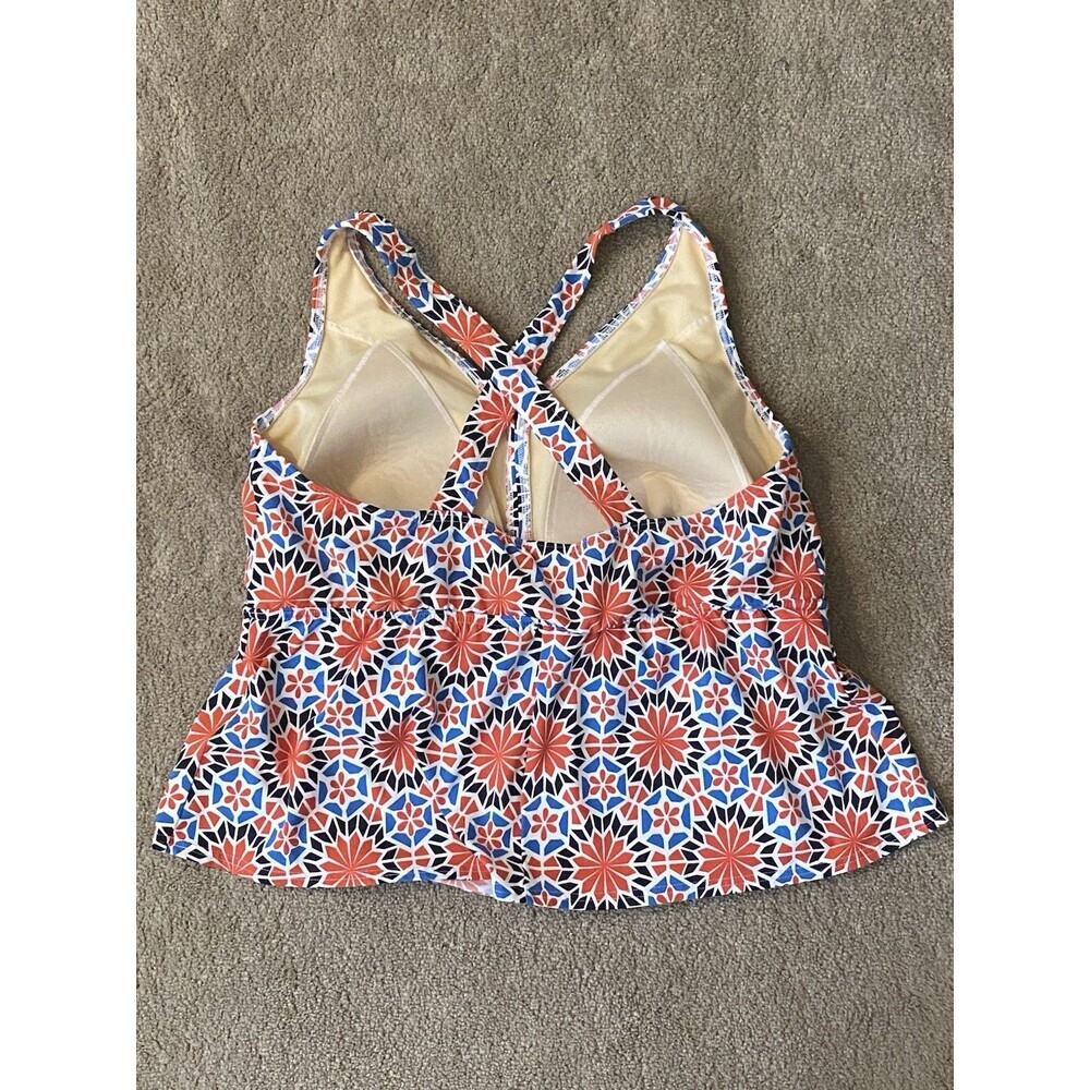 Lands End Tankini Top Geometric 90’s Style Size 20W Petite - Picture 2 of 11